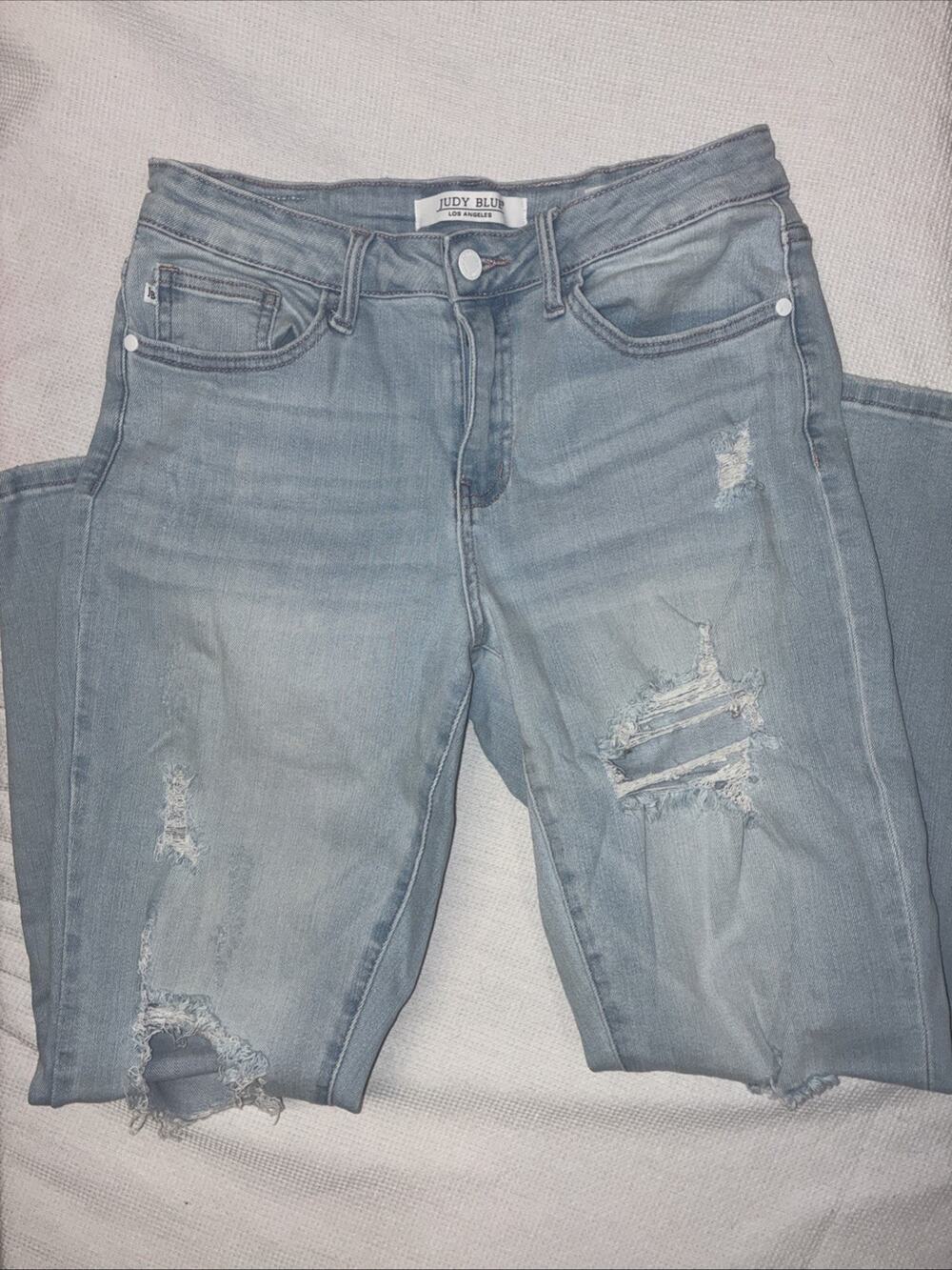 Judy Blue Denim Jeans Wash Out Distressed Boyfriend Fit JB88333LT Womens 7/28